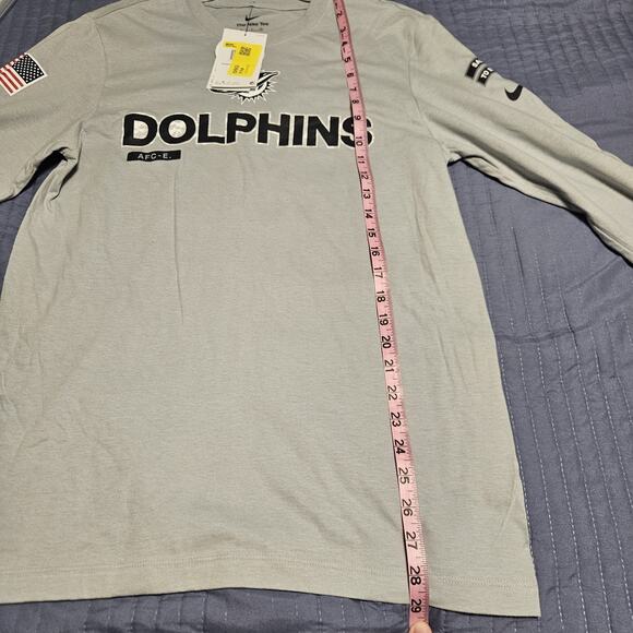 Nike Tee Dolphins Salute To Service Men's Long Sleeve Size Small - Picture 10 of 11